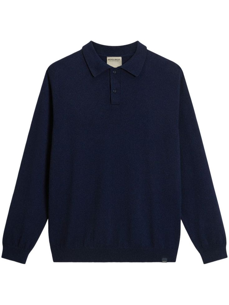 navy blue cashmere polo collar short front button fastening long sleeves ribbed cuffs and hem mini logo tag straight hem Cashmere Polo, City Shorts, Mini Logo, Mini Logos, Balenciaga Triple S, Logo Tag, Summer Beach Wear, Short Suit, Polo Collar