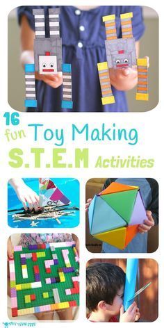 Inspire kids to develop skills in Science, Technology, Engineering and Math with these 16 Toy Making STEM Projects. Kids will love to make, learn and play! Toys Topic, Stem Projects For Kids, Steam Ideas, Kid Science, Kids Craft Room, Steam Projects, Learn And Play, Toy Making, Stem For Kids