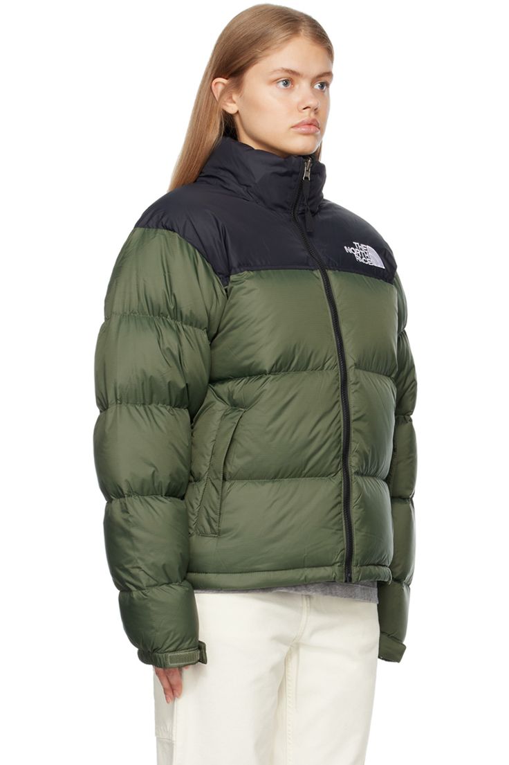 The North Face: Green 1996 Retro Nuptse Down Jacket | SSENSE The North Face Nylon Puffer Jacket, The North Face Streetwear Puffer Jacket With Detachable Hood, Quilted Nylon Puffer Jacket For Hiking, The North Face Down Puffer Jacket With Padded Collar, The North Face Long Sleeve Down Puffer Jacket, The North Face Down Puffer Jacket, The North Face Nylon Puffer Jacket For Cold Weather, The North Face Puffer Jacket For Streetwear, Casual The North Face Nylon Puffer Jacket