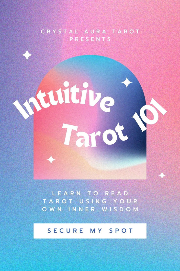 Intuitive Tarot 101 - an interactive online workshop presented by Natalie Grace from the Crystal Aura Tarot School. Click to secure your spot. Tarot 101, Tarot For Beginners, Beginners Tarot, Crystal Aura, Learn Tarot, Intuitive Tarot, Card Meanings, Learning Tarot Cards, Tarot Tips