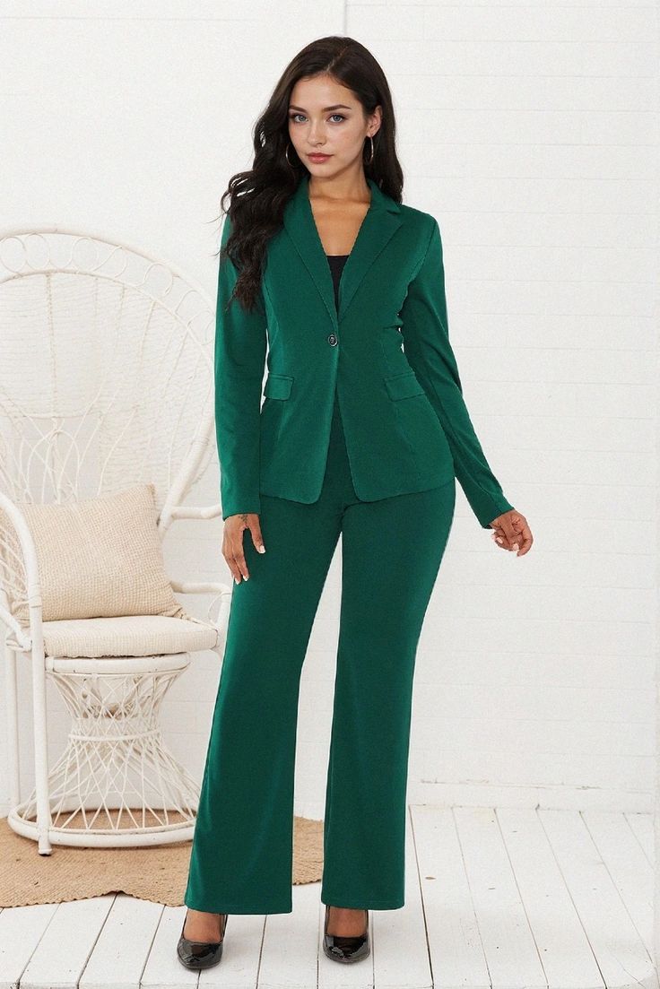 Lasaky - Sophisticated Two-Piece Set Business Wear Women, Africa Style, Winter Office, Womens Office, Professional Wardrobe, Professional Attire, Long Jumpsuits, Long Sleeve Blazers, Suit Pants