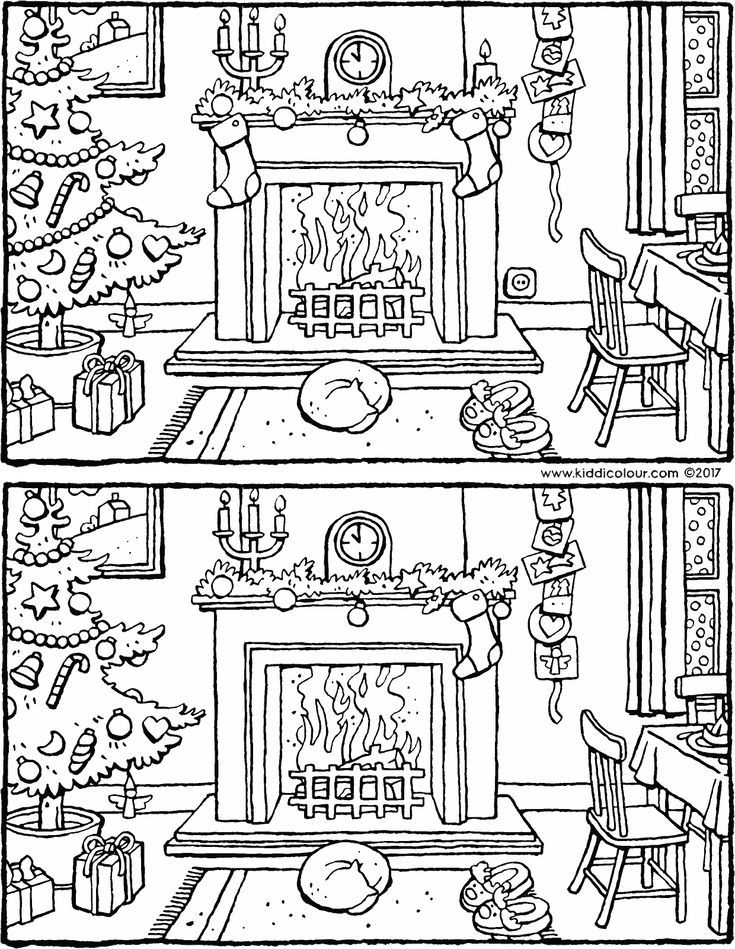 christmas fireplace coloring pages for kids to print and color on the wall in your home