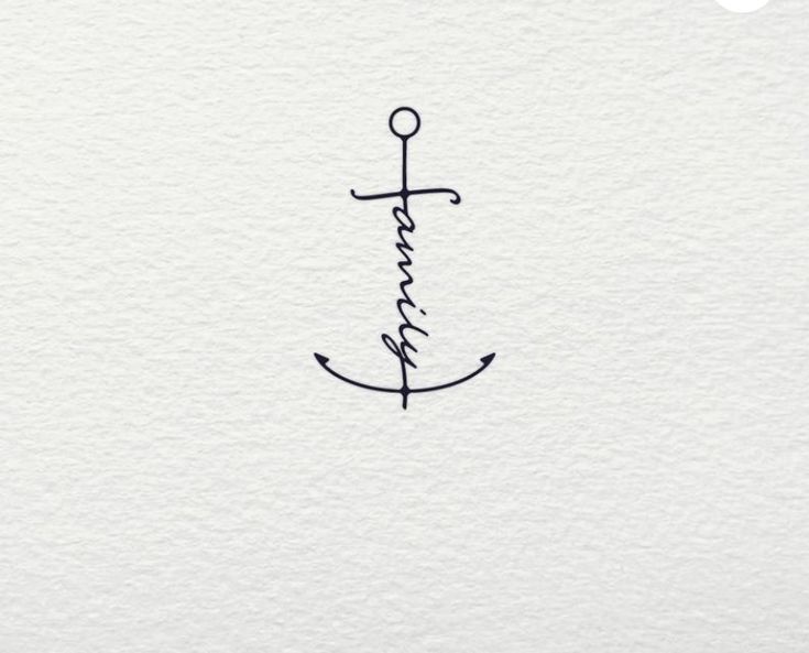 an anchor with the word love written in cursive writing on it's side