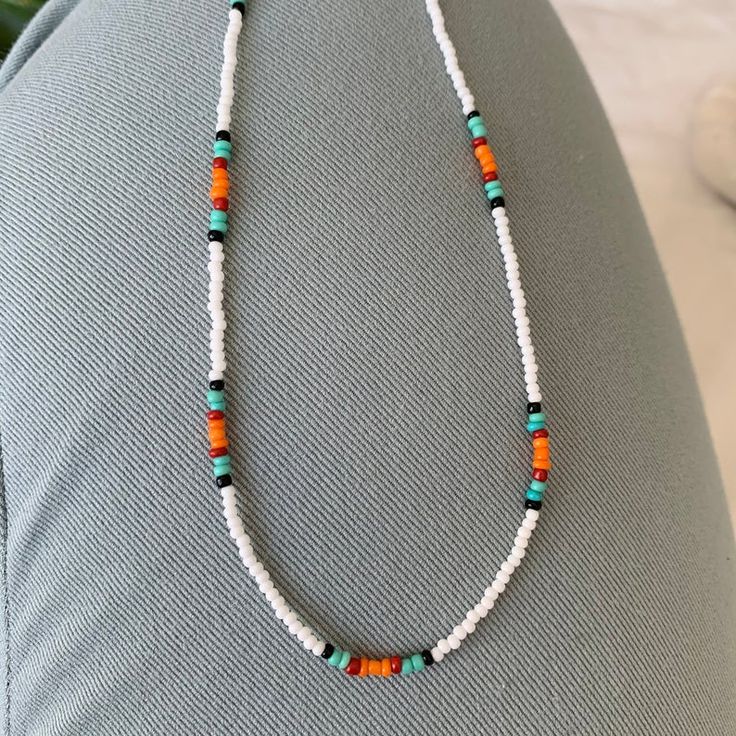 Beachy beaded colourful choker/ necklace | Etsy Hawaiian Beaded Necklace, Necklaces Homemade Ideas, Beachy Jewelry Bead, Seas Bead Necklace, Sea Beads Necklace, Beachy Seed Bead Necklace, Beachy Chokers, Handmade Necklaces Beads Ideas, Dainty White Beaded Necklace For Festivals