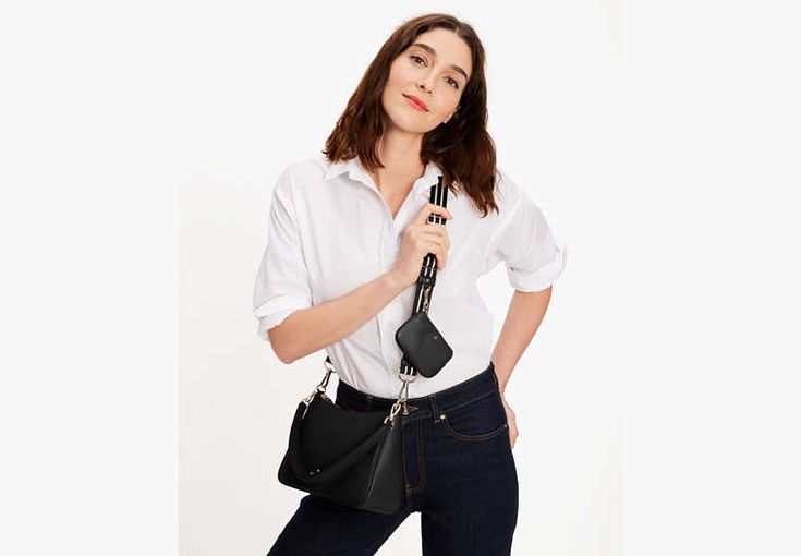 If you like having options you'll love our Rosie shoulder bag. It features detachable shoulder and crossbody straps—plus an optional coin purse!—for endless styling options. | Kate Spade Rosie Medium Shoulder Bag, Black Versatile Crossbody Bag Strap For On-the-go, Trendy Kate Spade Shoulder Bag For On-the-go, Versatile Shoulder Bag Strap For On-the-go, Trendy Kate Spade Shoulder Bag For Casual Use, Trendy Kate Spade Shoulder Bag With Removable Pouch, Detachable Handle Bag Strap For Everyday Use, Kate Spade Crossbody Shoulder Bag With Detachable Strap, Kate Spade Shoulder Bag With Detachable Strap For Travel, Chic Bag Strap With Removable Pouch For On-the-go