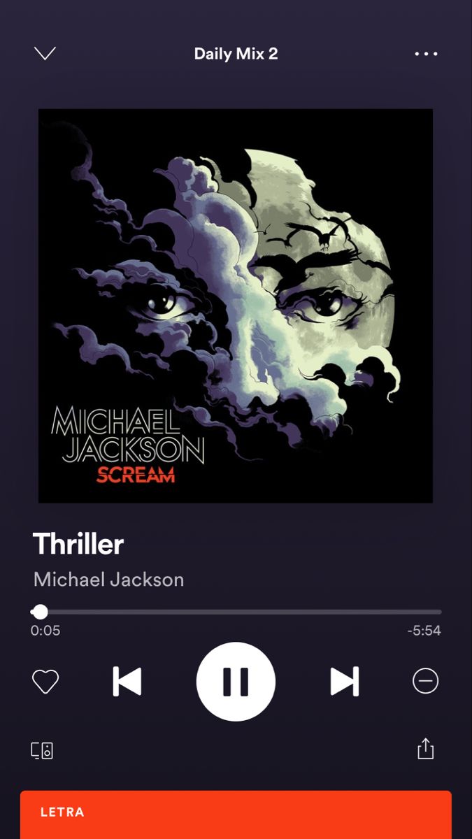 the music player on an iphone screen showing michael jackson's cover art for michael jackson scream