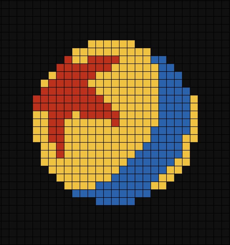 A pixel art template of the Pixar ball. Pixar Pixel Art, Grid Paper Art, Disney Pixel Art, Pixar Ball, Minecraft Pattern, Easy Perler Bead Patterns, Graph Crochet, Easy Pixel Art, Pixel Art Templates