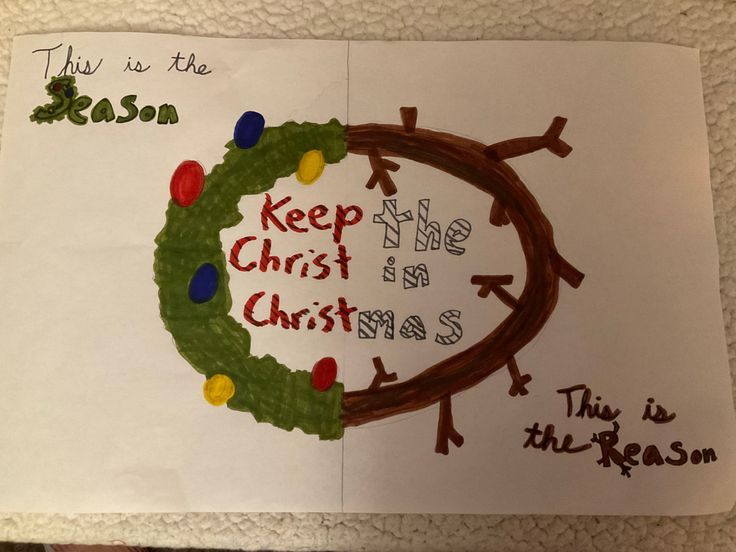 a handmade christmas card with the words keep christ and christmas wreaths on it