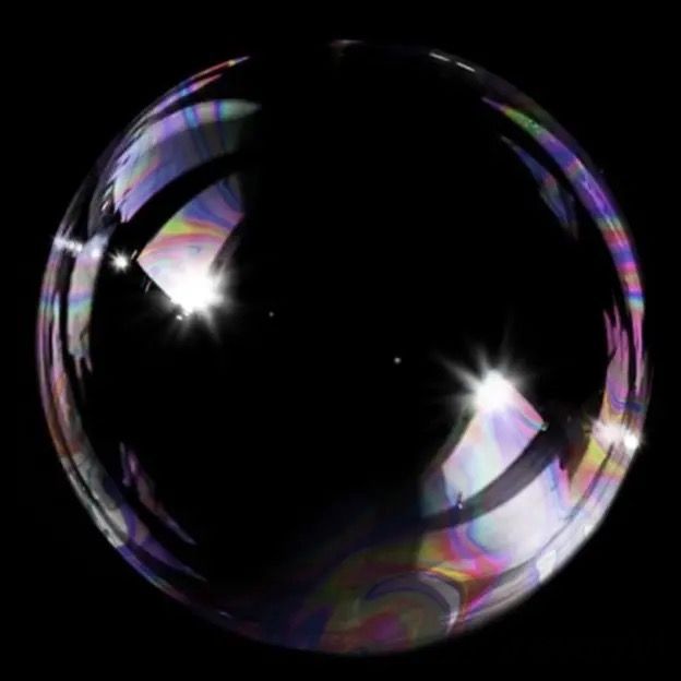 an image of a soap bubble in the dark