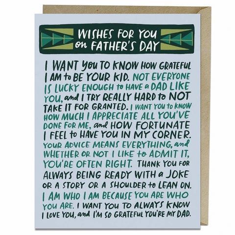 a father's day card with the words, i want to know what he is