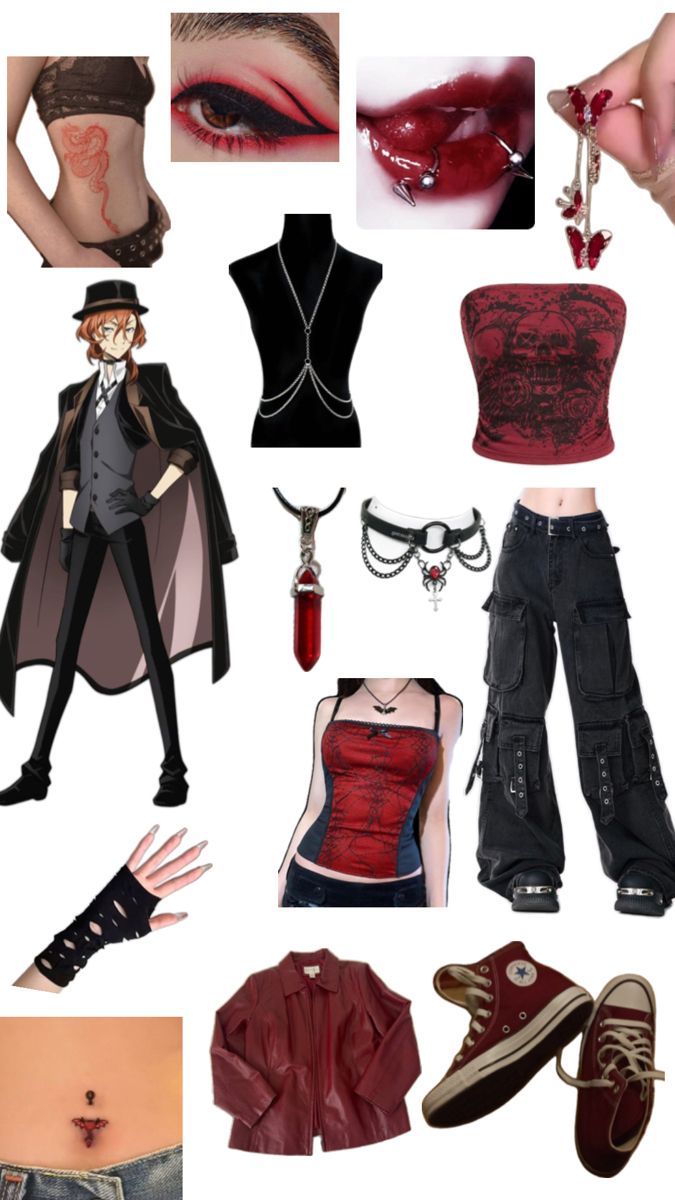 Chuuya Style Outfit, Chuuya Inspired Outfit, Bsd Outfit Ideas, Chuuya Outfit, Bsd Outfits, Bsd Cosplay, Rich Aunt, Outfits For Characters, Inspired Clothes