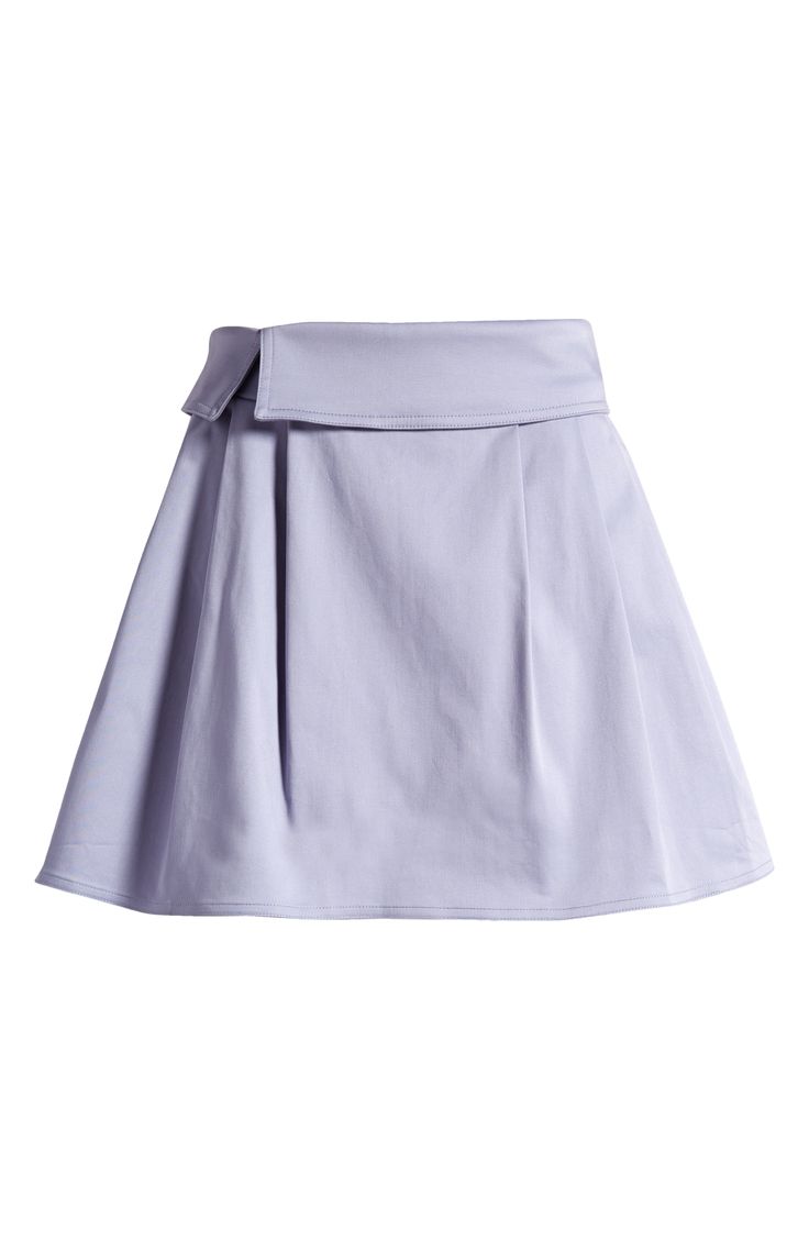 A foldover waist adds style points to a kicky skirt cut from stretch-kissed cotton twill. Hidden side-zip closure Lined 97% cotton, 3% elastane Dry clean Imported Fitted Cotton Skort For Day Out, Fitted Cotton Mini Skirt With Short Inseam, Spring Cotton Skirt, Short Length, High Waist Cotton Mini Skirt With Lining, Spring Cotton Skirt Short Length, Cotton Mini Skirt For Spring, Spring Cotton Short Skirt, Spring Short Cotton Skirt, Spring Cotton Mini Skirt