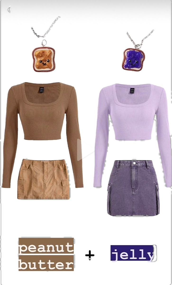 two pieces of clothing are shown with the words peanut butter and jelly on top of them