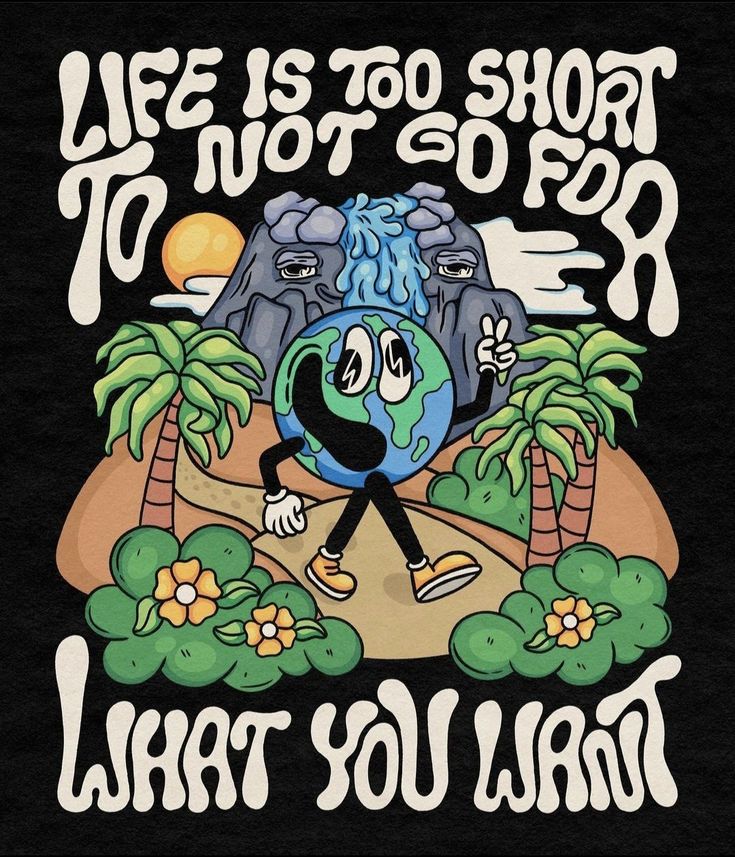 a black t - shirt with an image of a cartoon character and the words life is too short to do what you want