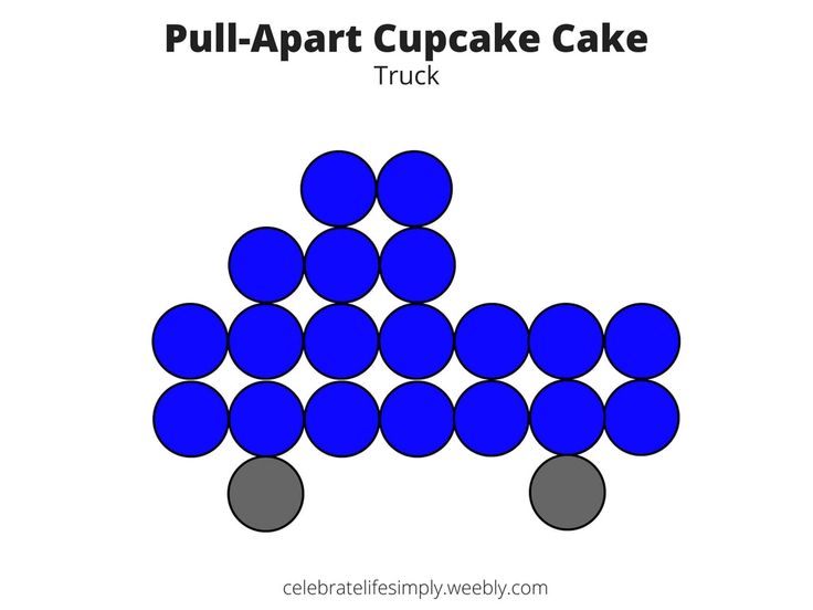 the pull - apart cupcake cake is shown in blue