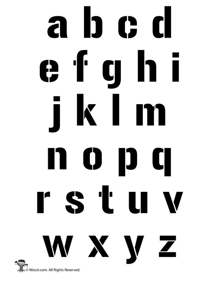 the alphabet is black and white with letters on it