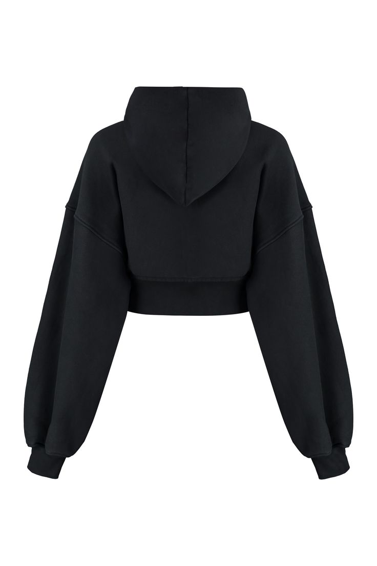 Two front pocketsribbed cuffs and lower edge100% cotton Composition: 100% % Cotton | Alexander Wang Women's Full Zip Hoodie in Black | SS24 Solid Color Sweatshirt With Ribbed Cuffs For Streetwear, Solid Sweatshirt With Ribbed Cuffs For Streetwear, Streetwear Sweatshirt With Ribbed Cuffs, Urban Style Solid Sweatshirt With Ribbed Cuffs, Cotton Hoodie Sweats With Side Pockets, Hooded Top With Side Pockets For Streetwear, Cotton Hooded Sweats With Side Pockets, Winter Streetwear Hoodie With Elastic Cuffs, Sporty Hoodie With Elastic Cuffs For Streetwear