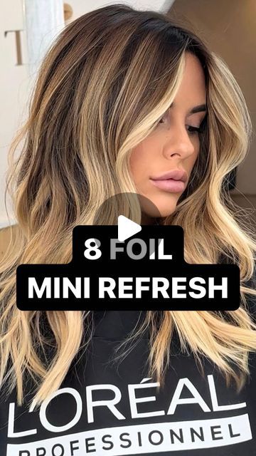 Small Blonde Streaks In Brown Hair, Wella Caramel Color, Choppy Blonde Highlights, Level 6 With Blonde Highlights, Tip Out Highlights, Foil Placements For Highlights, Loreal Professional Hair Color Chart, Blonde Balayage Placement, Highlighting My Own Hair