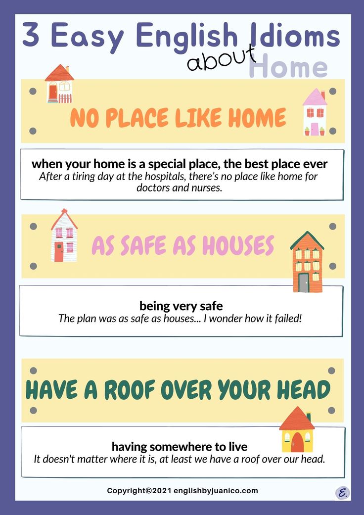 three different types of english idioms about home