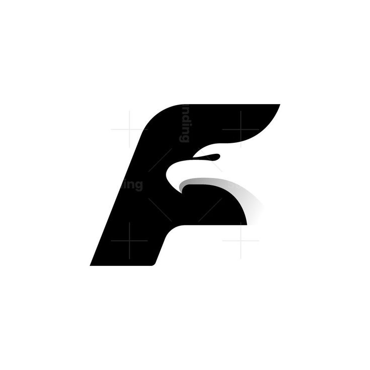 the letter f is made up of black and white letters with shadow on it's surface