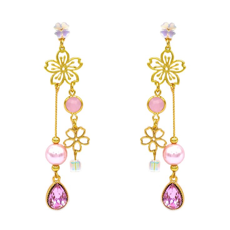 18K Gold Vermeil Posts Anti-tarnish, Anti-allergy. Pink Gold-plated Pierced Earrings, Pink Gold Plated Pierced Earrings, Pink Dangle Gold Plated Earrings, Pink Gold Plated Dangle Earrings, Jewelry Accessories Ideas, Accessories Ideas, Affordable Jewelry, Creative Jewelry, Jewelry Ideas