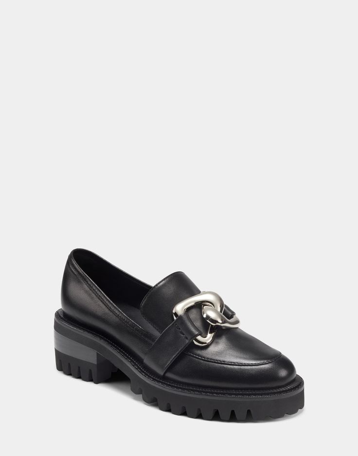 Black Leather Platform Lug Sole Loafer with Buckle Lilia – Aerosoles Formal Fall Platform Loafers With Buckle Closure, Formal Buckle Closure Platform Loafers For Fall, Buckle Closure Loafers For Workwear In Fall, Fall Workwear Loafers With Buckle Closure, Fall Leather Platform Loafers With Buckle, Fall Leather Platform Loafers With Buckle Closure, Modern Black Loafers With Buckle Closure, Formal Platform Loafers With Buckle Closure, Modern Loafers With Buckle Closure