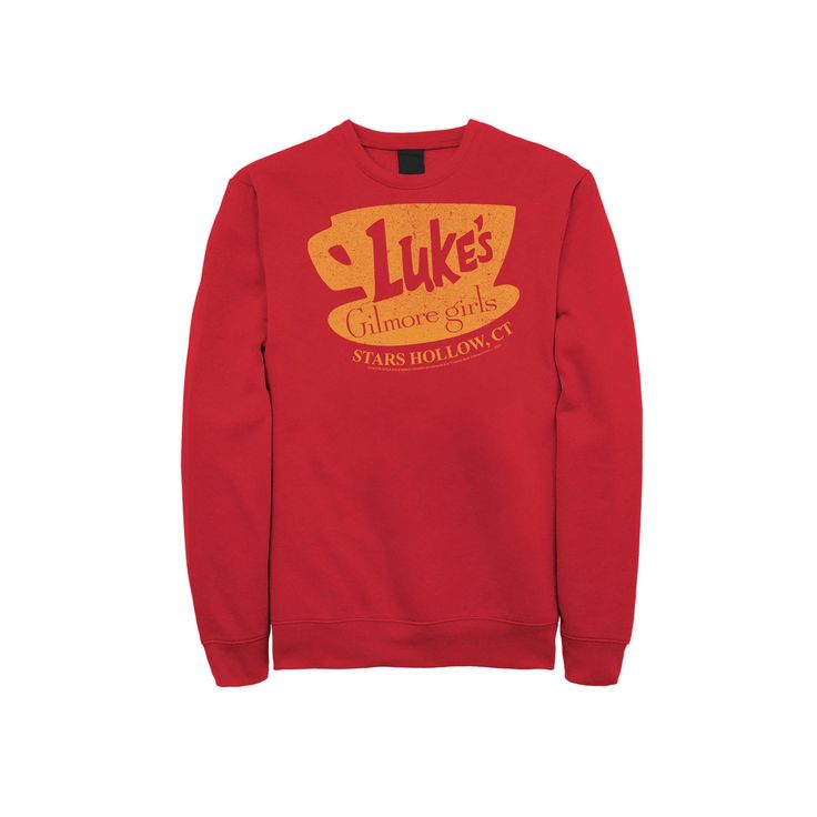 Any fan of the Gilmore Girls will love this men's graphic sweatshirt. Any fan of the Gilmore Girls will love this men's graphic sweatshirt. Crewneck Long sleevesFABRIC & CARE Cotton, polyester Machine wash Imported Size: 3XL. Color: Red. Gender: male. Age Group: adult. Gilmore Girls Luke, Distressed Signs, The Gilmore, Stars Hollow, Sweatshirt Crewneck, Gilmore Girls, Christmas List, Fabric Care, Age Group