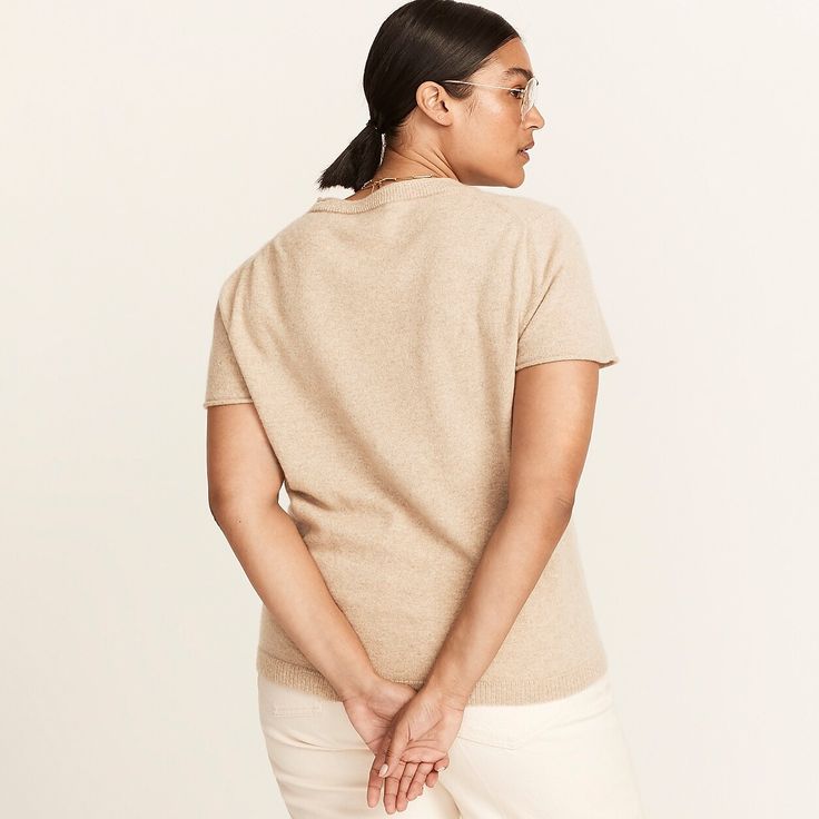 We upgraded our cashmere collection with finer, loftier fibers to make the soft stuff, somehow, even softer. And because we like to make a lasting impression, our new cashmere is also more enduring than ever—in both quality and style. Say hello to the new relaxed cashmere tee, updated with a shorter length, roomier fit and easy roll at the collar. Our design team doesn't pick favorites, but if they did...well, this would be it. We're invested in bringing you the best in cashmere, so you can feel Easy Rolls, T Shirt For Women, Say Hello, White Undershirt, Sweater Outfits, Cashmere, Organic Cotton, Relaxed Fit, Sleeve Length