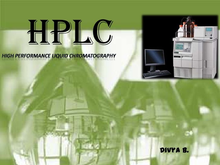 an advertisement for the hplc high performance liquid chromatotrophy division