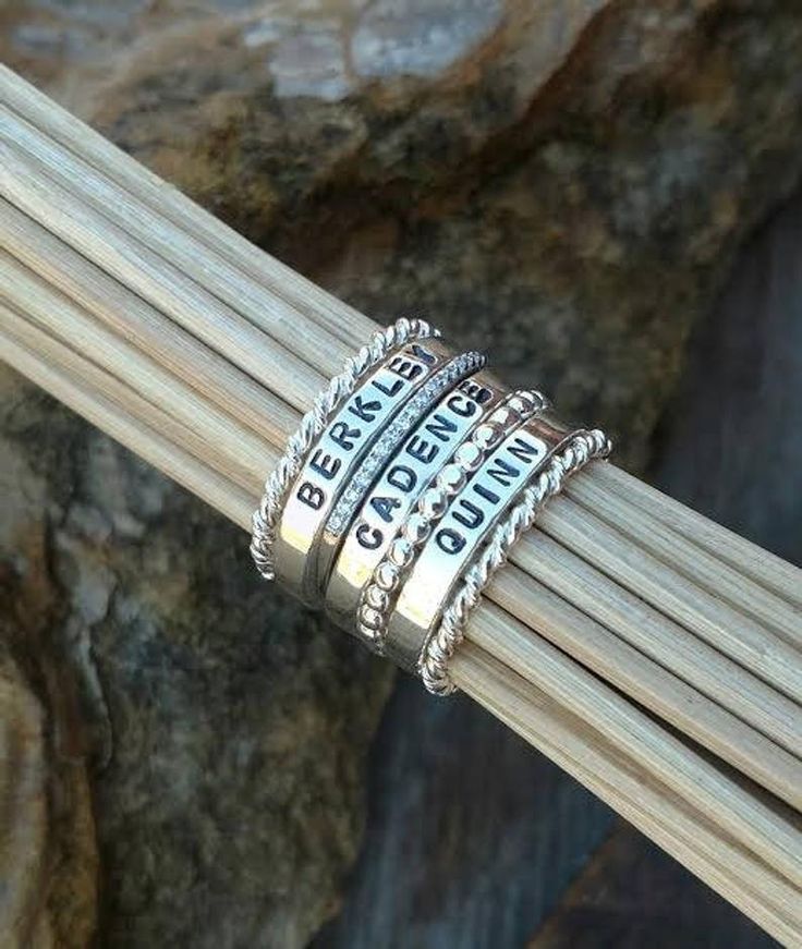 Stackable Name Rings Mothers Ring Personalized Build your own | Etsy Personalized Stackable Rings, Stackable Name Rings, Accent Rings, Stackable Ring Sets, Mom Ring, Name Ring, Gold Diamond Wedding Band, Mother Rings, Stacking Ring Set