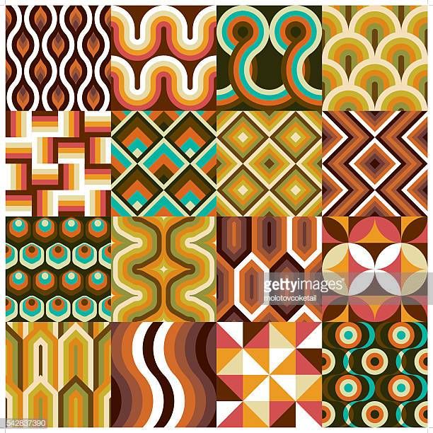 an assortment of abstract patterns in brown, orange and blue colors stock photo getty images