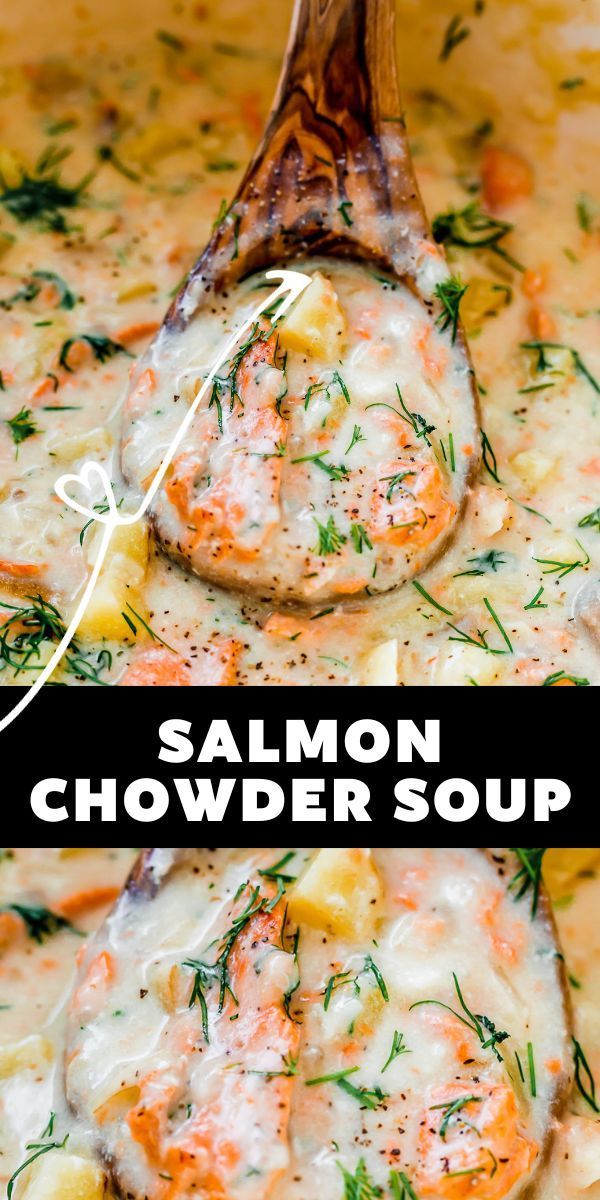 Salmon Chunks, Salmon Chowder Recipe, Golden Potatoes, Salmon Soup, Soup Video, Salmon Chowder, Chowder Recipes Seafood, Chowder Soup, Seafood Chowder