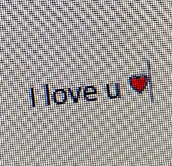 the word i love u written on a computer screen