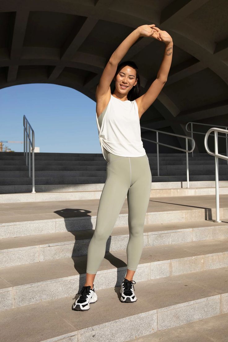 Side Knotted Sleeveless Top – NEIWAI High Stretch Mesh Back Tank Top In Athleisure Style, Athleisure Tank Top With 4-way Stretch And Mesh Back, Functional Sleeveless Stretch Activewear, Green Tank Sports Bra Athleisure Style, Green Athleisure Sleeveless Sports Bra, 4-way Stretch Sleeveless Activewear For Workout, 4-way Stretch Sleeveless Sportswear, Sleeveless 4-way Stretch Sportswear Activewear, Sleeveless 4-way Stretch Sportswear