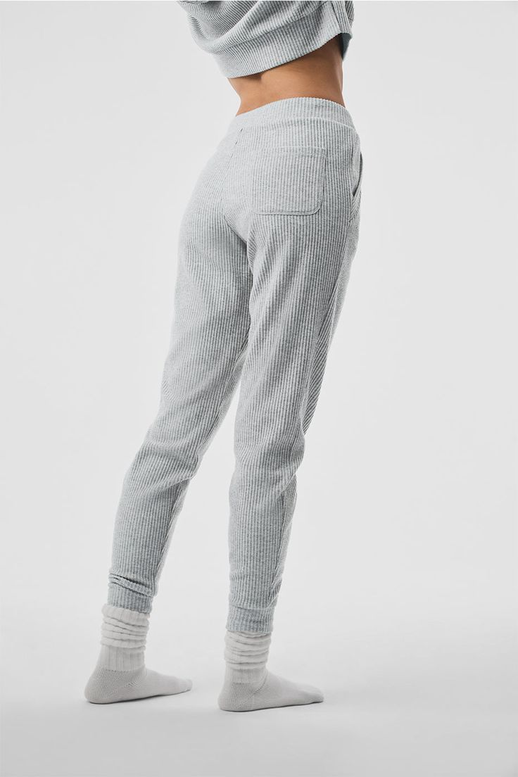 Meet the sweats you’ve seen all over your feed. They’re done in a plush, incredibly soft, wide-ribbed fabric that feels as good as it looks. The jogger-style silhouette is luxuriously cozy with a high-rise waistband and ankle cuffs. Make it a matching set with the Muse Hoodie. Cozy Fit Sweatpants For Loungewear, Cozy Sweatpants For Loungewear, Relaxed Fit Sweatpants For Winter Loungewear, Winter Joggers With Elastic Waistband For Lounging, Winter Loungewear Relaxed Fit Sweatpants, Cozy Loungewear Joggers, Relaxed Fit Joggers For Winter Loungewear, Winter Relaxed Fit Joggers For Loungewear, Winter Joggers For Lounging