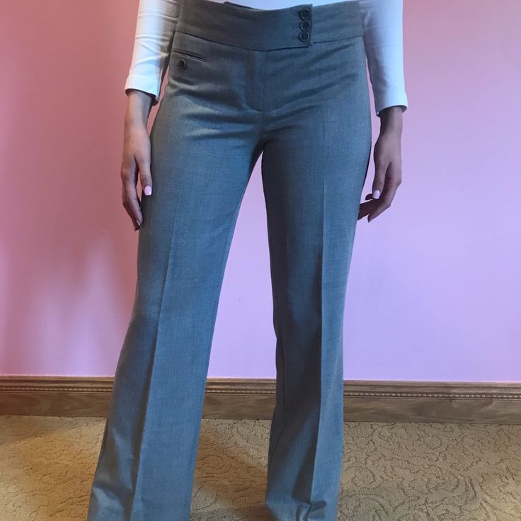 Gray, Bell Bottom, Low Rise Dress Pants. Never Worn. Bought Them For An Internship But Couldn’t Wear Them Because Not Black Bcbgmaxazria Dresses, Bell Bottom, Pants Color, Bell Bottoms, Dress Pants, Low Rise, Pant Jumpsuit, Wide Leg, Size 2