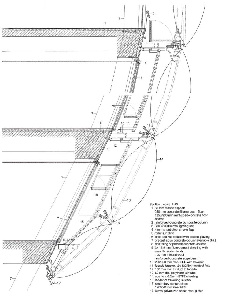 an architectural drawing showing the details of a building