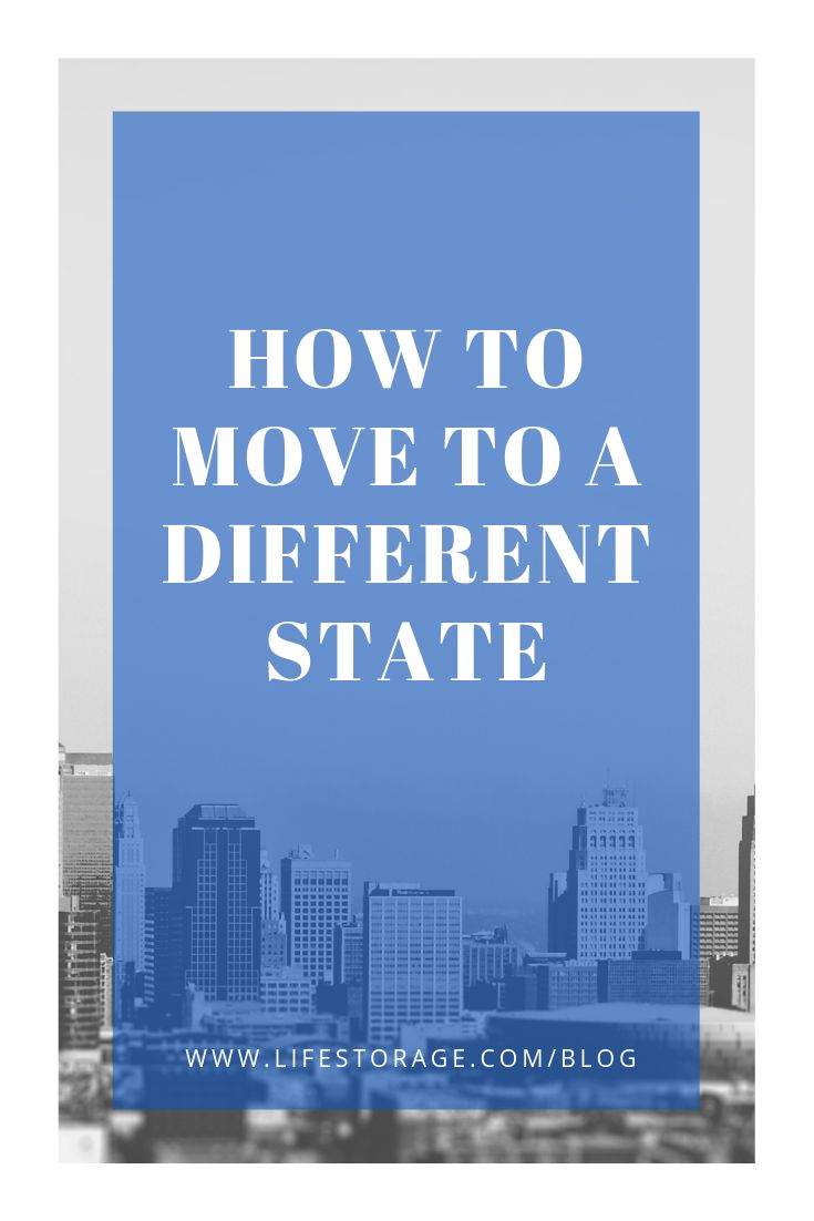 the words how to move to a different state in front of a cityscape