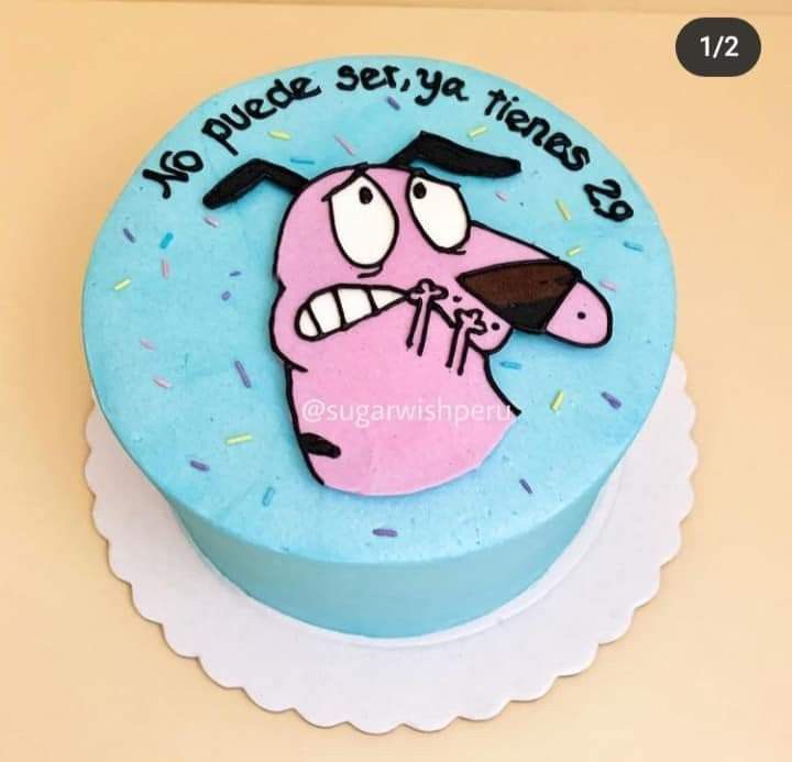 a birthday cake with a cartoon character on it