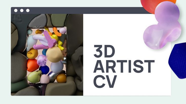 the 3d artist cv is designed to look like it's made out of plastic toys