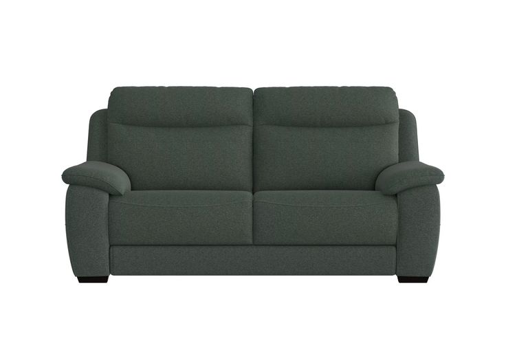 a gray couch with two reclinings on it