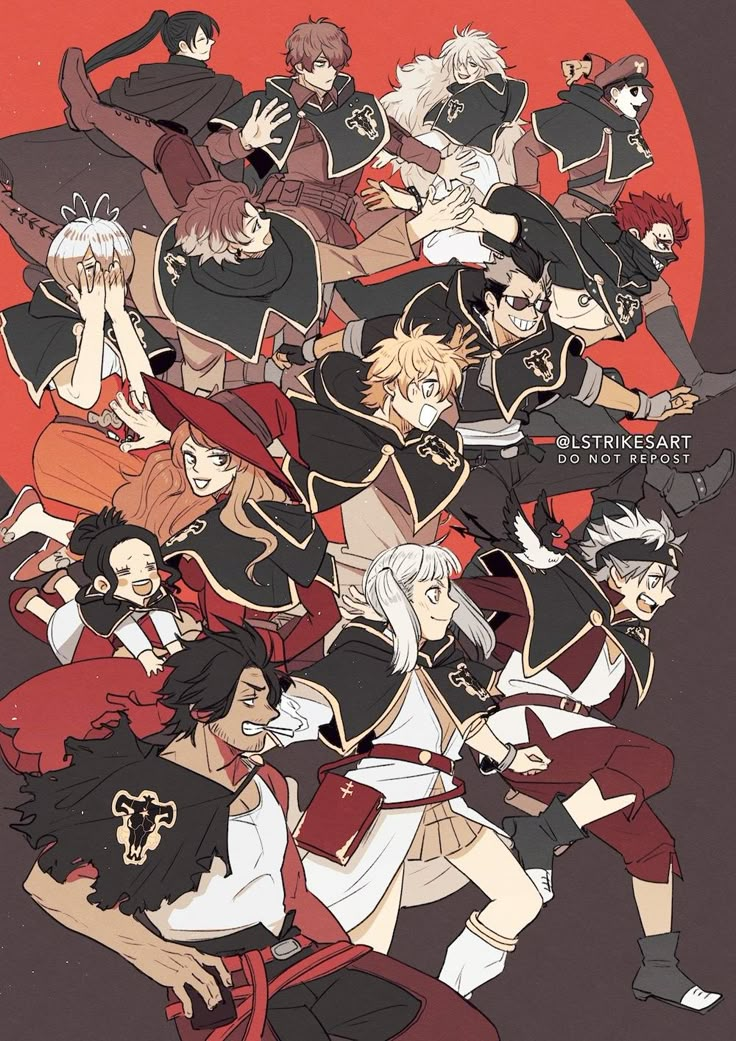 an anime poster with many different characters