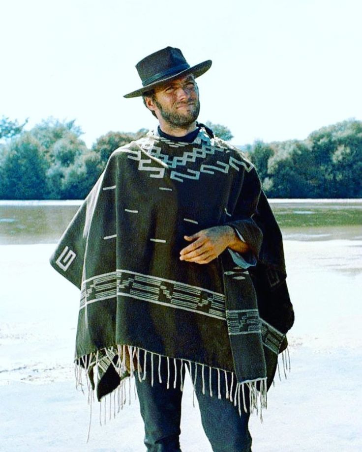 Clint Eastwood Cowboy, Man With No Name, Actor Clint Eastwood, Dollars Trilogy, Francesca Eastwood, Indiana Jones Hat, Poncho Men, Poncho Outfit, Scott Eastwood