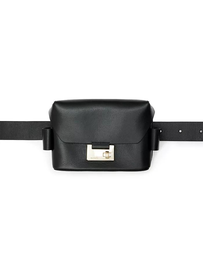 ALLSAINTS - Frankie Leather 3-In-1 Crossbody Bag Black Leather Belt Bag For Evening, Black Leather Evening Belt Bag, Classic Black Soft Leather Belt Bag, Chic Shoulder Belt Bag With Belt Loops, Classic Black Belt Bag For Evening, Chic Everyday Shoulder Bag With Belt, Elegant Shoulder Bag With Belt For Daily Use, Elegant Belted Shoulder Bag For Daily Use, Chic Everyday Belted Shoulder Bag