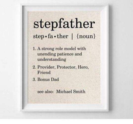 a poster with the words stepfaither on it in black and white lettering