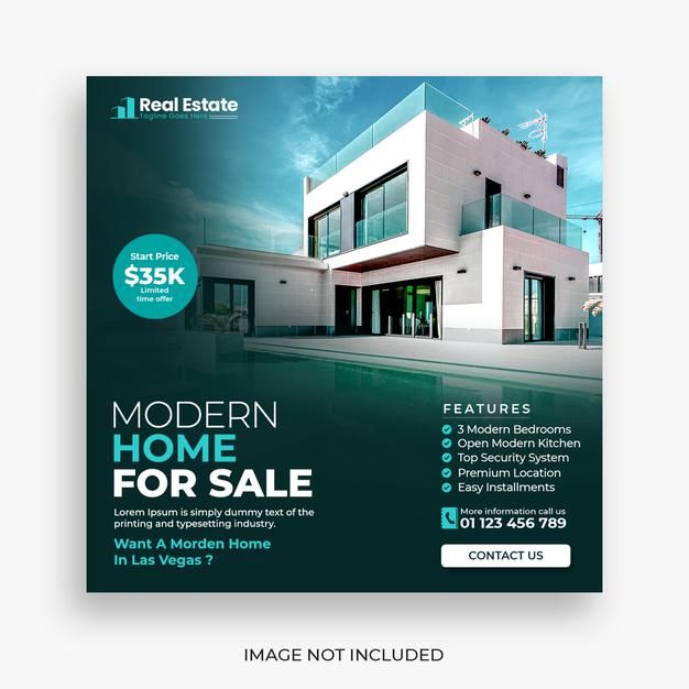 a modern house for sale flyer