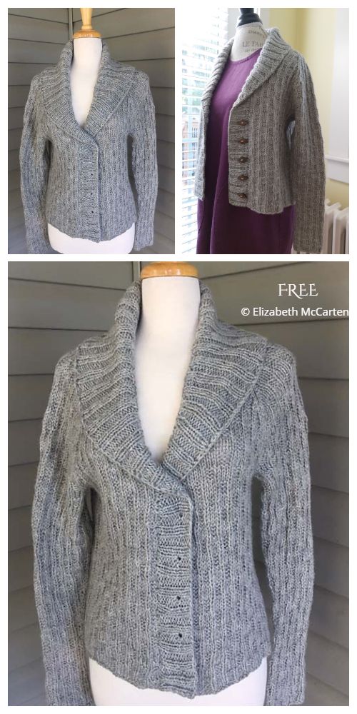 two pictures of a woman's sweater and jacket