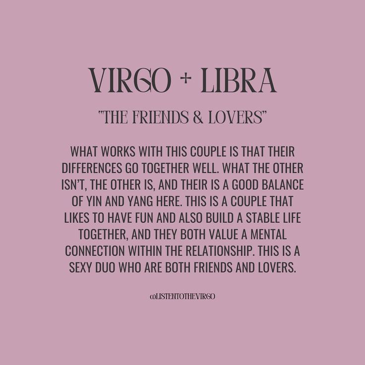 the quote for virgo and libra, which is written in black on a pink background