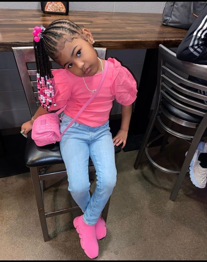 Fulani Braids Kids, Black Baby Girl Hairstyles, Toddler Fits, Braids Kids, Easy Hairstyles For Kids, Mom Daughter Outfits, Kid Braid Styles