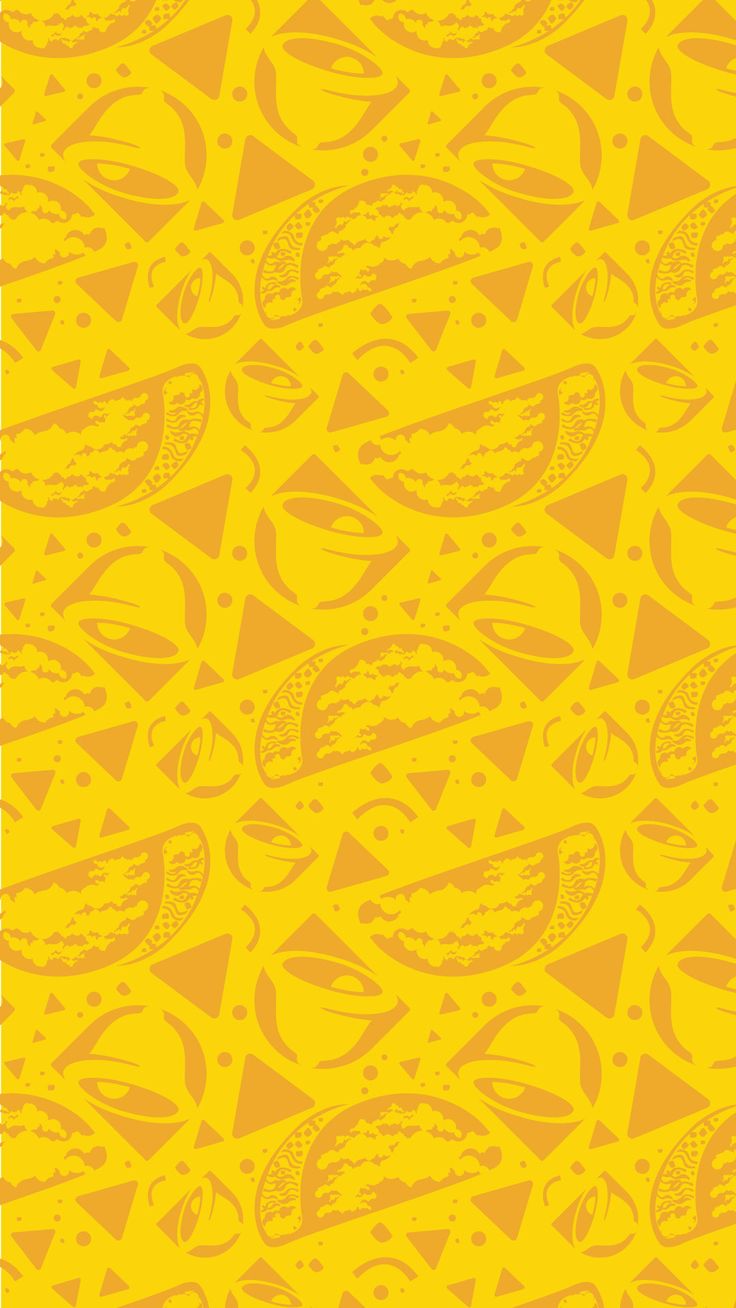 an orange and yellow background with different shapes